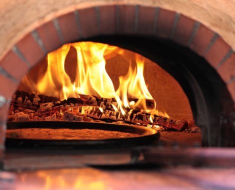 Pizza oven in restaurant